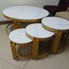 Round Stylish Marble Top 4 Coffee Table Set thumb 7