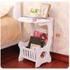 Multi-purpose bedside/balcony/magazine holder/coffee/living room white round table thumb 3