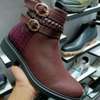 Quality maroon leather boots for ladies thumb 0