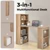 Modern Brown Computer Desk with Storage Bookshelves thumb 1