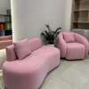 Chic Pink Sofa & Armchair Set Compact Modern Design thumb 0
