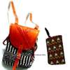 Ladies sisal backpack and ankara pouch thumb 3