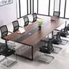 8-Person Wooden Conference Table with Metal Legs thumb 3