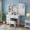 Modern Makeup Vanity Table with LED Mirror & Drawers thumb 1