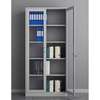 Contemporary Steel Office Cabinet with Glass Doors thumb 4