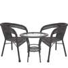 Rattan Outdoor Table and Chair Set with Glass Table thumb 2