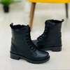 Ankle Platform Women Boots Chunky Designer Black Shoes thumb 0