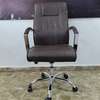 Executive Chairs : Brown Leather Ergonomic Office Chair thumb 0