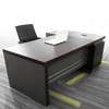 Modern Office Desk Dark Wood with Storage Cabinet thumb 2
