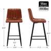 Brown Leather Non-Adjustable Counter Bar Stool thumb 7
