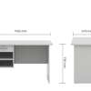 1200mm home office study desk with drawers thumb 2