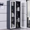 Modern Steel Office Bookcase with Glass Double Doors thumb 1