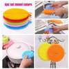 5pc set mixed colors dish washing silicone scrubbers thumb 0