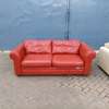 Ex uk bouncy and comfortable two seaters leather sofa thumb 0