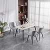 4 Seater White Marble Top Home Dining Chairs and Table thumb 7
