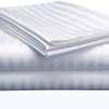 6 Piece White Stripped Bedsheet Sets thumb 2