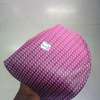 Pink stripes blue swimming cap Silicone Elastic thumb 0
