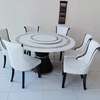Office Dining Set: Round Marble Dining Table & 6 Chair set thumb 0