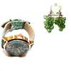 Womens Green watch with crystal earrings thumb 0