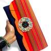 Womens Blue maasai clutch bag with necklace thumb 1