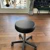 Black Leather-Metal Based Adjustable Round Backless Barstool thumb 7