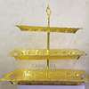 Plastic 3layer Cake Stand Gold Trays thumb 1