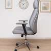 Office Chair: Grey Leatherette Padded Office Chair thumb 3
