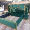 Latest 6*6 velvet green bed/Bedside cabinets thumb 0