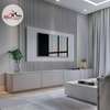 White flutted wall panel wall unit design thumb 0