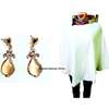 Womens Cream Ankara Poncho and dangle earrings thumb 4