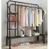 Double pole cloth rack with lower and side storage thumb 0