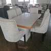 Elegant 6-Seat White Oval Dining Table Set thumb 2