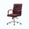 Brown Leather Quality Ergonomic Office Seat thumb 1