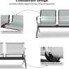 Office Bench: 3-Seater Silver Waiting Bench thumb 1