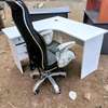 Home office desk table plus office leather chair thumb 2