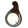 African Leather Calabash mirror with shells thumb 0