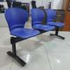 3 Seater Blue Plastic Metal Framed Waiting Bench thumb 12
