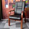 Office Chair: Mahogany Arm & Base Leather Office Chair thumb 2
