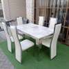 Dining Set: Six Seater White Marble Home Dining Set thumb 1