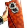 Womens Brown Leather Clutch thumb 1