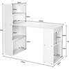 Modern White Computer Desk with Storage Bookshelves thumb 3