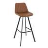 Brown Leather Non-Adjustable Counter Bar Stool thumb 5
