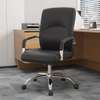 Office Chair: Leather Swivel Office Chair In Black thumb 0