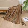 Bohemian style Soft Knitted Throw Blankets with Tassel thumb 1