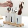 3pc cutlery organizer with oak base thumb 0