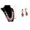Womens Pink Crystal Necklace with earrings thumb 0