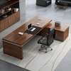 Office Desk: 180cm Brown Contemporary L-Shape Office Desk thumb 5