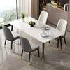 4 Seater White Marble Top Home Dining Chairs and Table thumb 0
