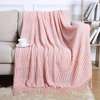 High quality Knitted throw blankets with tassel thumb 3
