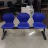 3 Seater Blue Plastic Metal Framed Waiting Bench thumb 6
